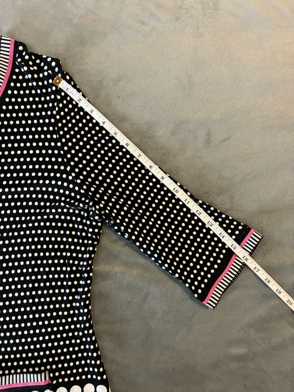 Joseph Ribkoff Black & White Polka Dot Tank Top 3/4 Sleeve Blazer with Pink Trim - Picture 8 of 14